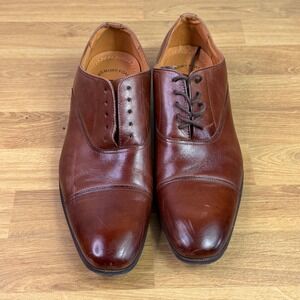 Florsheim Cap Toe Oxford Cognac Brown Leather Dress Shoes 10D